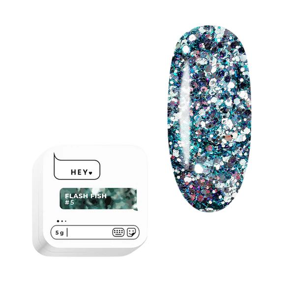 HEYLOVE. FLASH FISH, #5, 5 G, DESIGN GEL