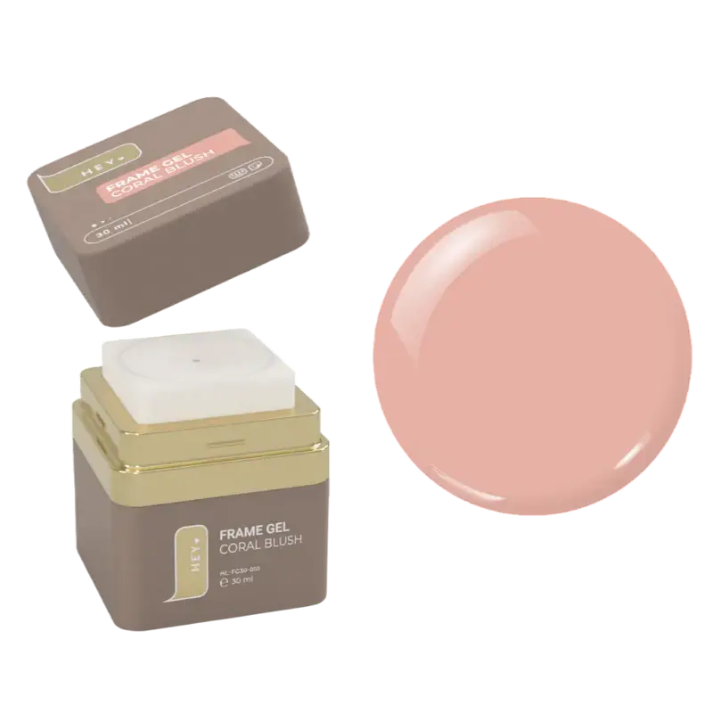 HEYLOVE. FRAME BUILDER GEL, CORAL BLUSH, 30 ML, UNIVERSAL EXTENSION GEL, BEIGE-PEACH