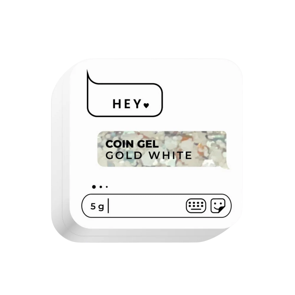 HEYLOVE. COIN GEL, GOLD WHITE, 5 G, DESIGN GEL