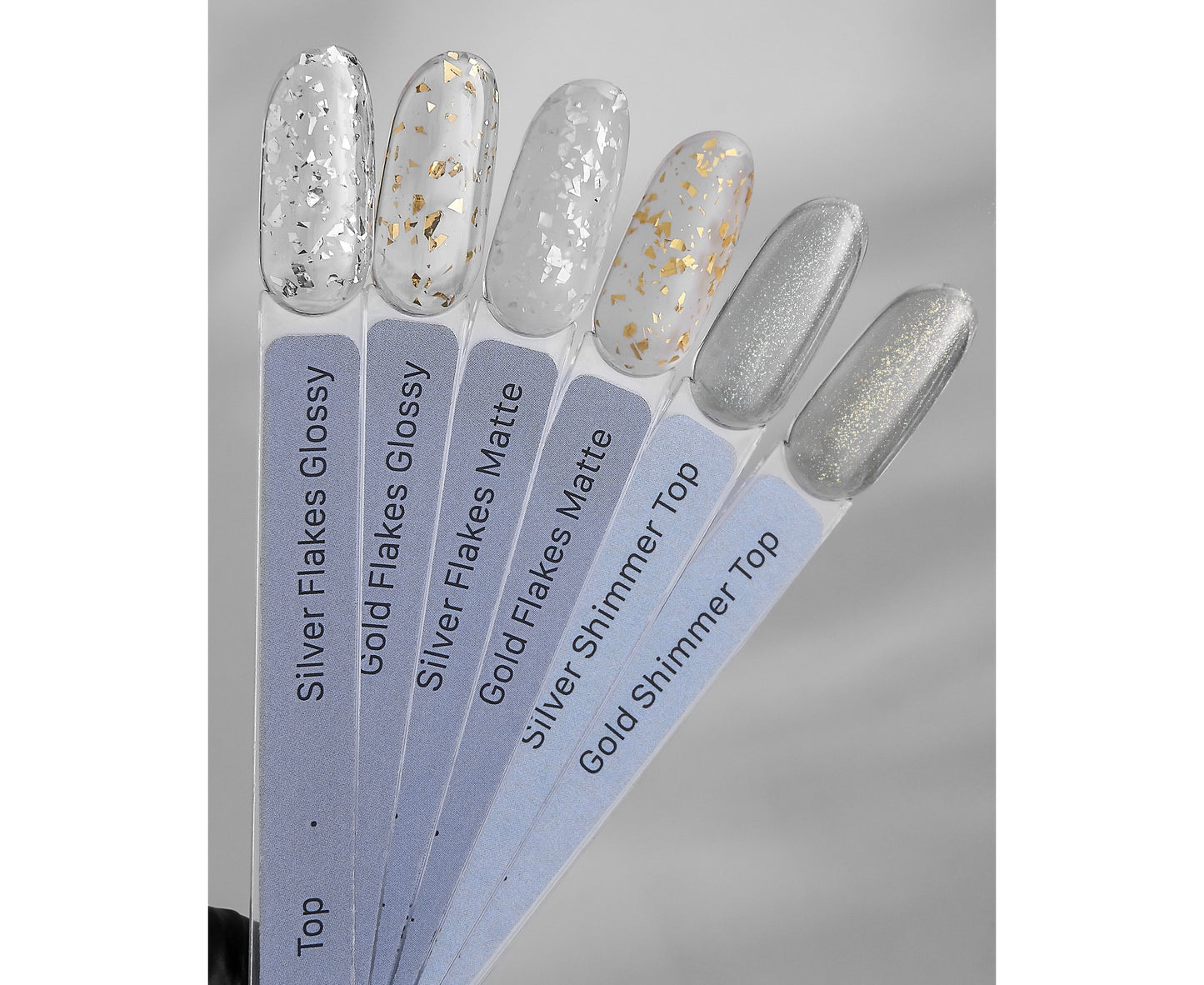 HEYLOVE. SILVER FLAKES GLOSSY TOP COAT, 15 ML