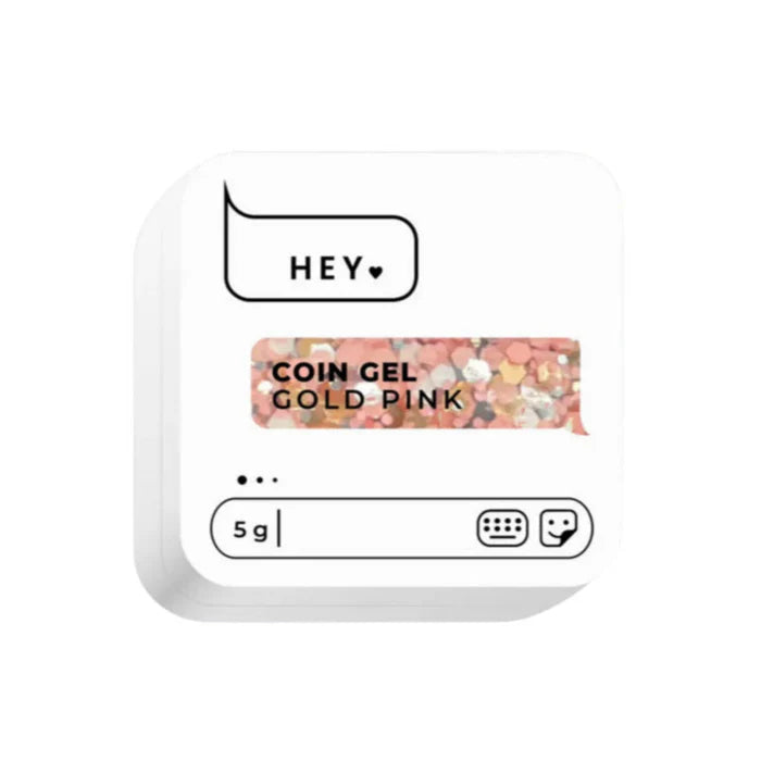 HEYLOVE. COIN GEL, GOLD PINK, 5 G, GEL FOR DESIGN