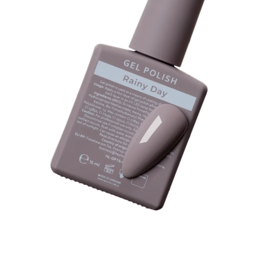HEYLOVE. GEL POLISH, RAINY DAY, 15 ML