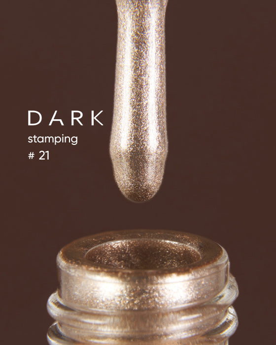 DARK STAMPING POLISH №21 WHITE GOLD METALLIC, 10 ML