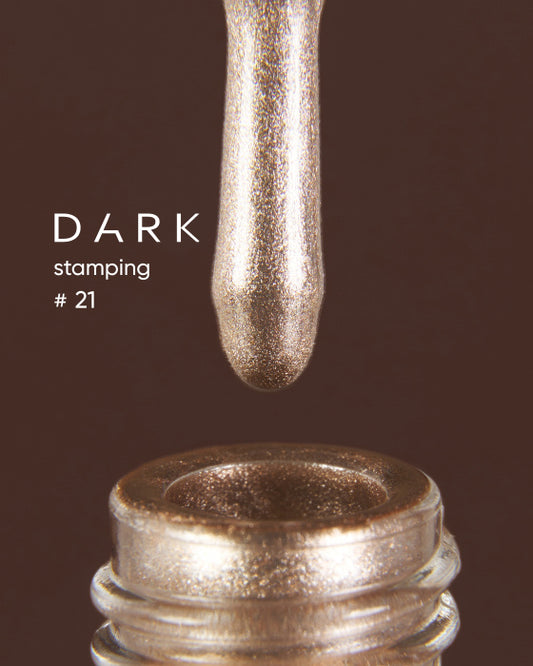 DARK STAMPING POLISH №21 WHITE GOLD METALLIC, 10 ML