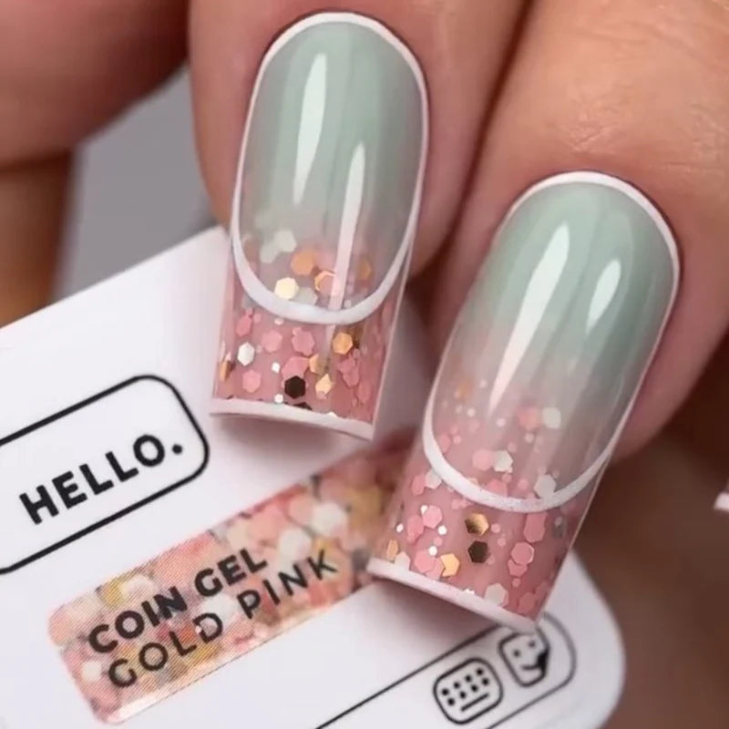HEYLOVE. COIN GEL, GOLD PINK, 5 G, GEL FOR DESIGN