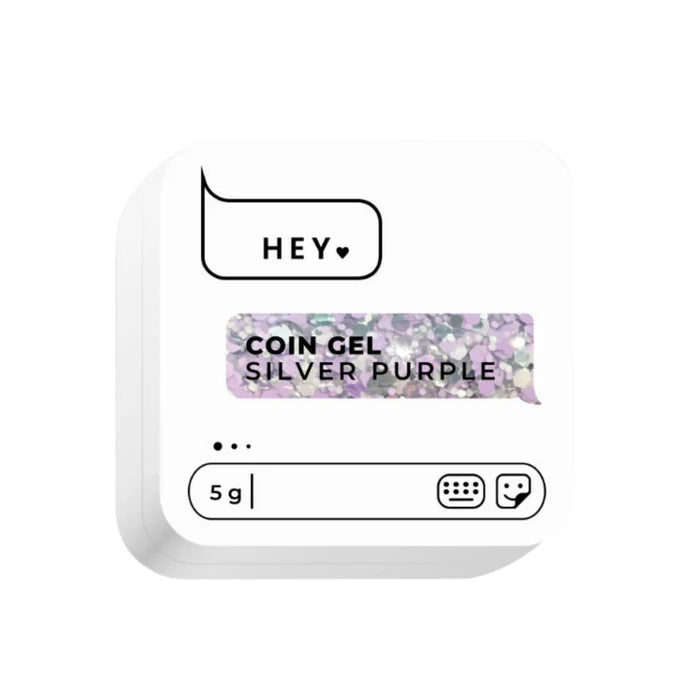 HEYLOVE. COIN GEL, SILVER PURPLE, 5 G, GEL FOR DESIGN