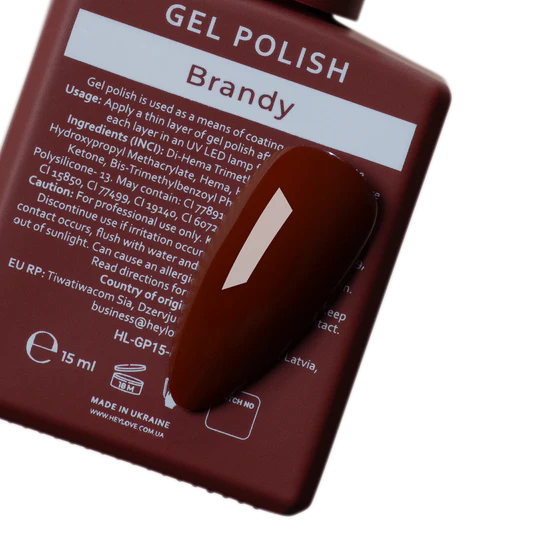 HEYLOVE. GEL POLISH, BRANDY, 15 ML, GEL POLISH