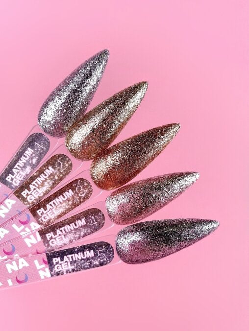 Glitter for nails Platinum Gel No. 4 5ml