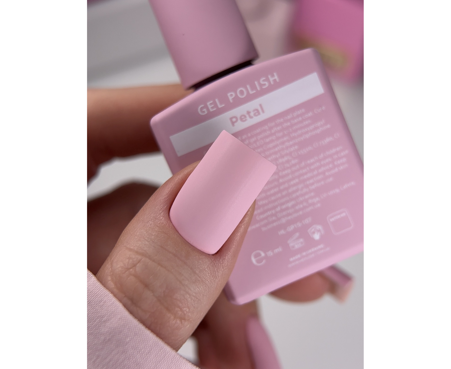 HEYLOVE. GEL POLISH, PETAL, 15 ML, GEL POLISH, PASTEL ERYSIPELAS