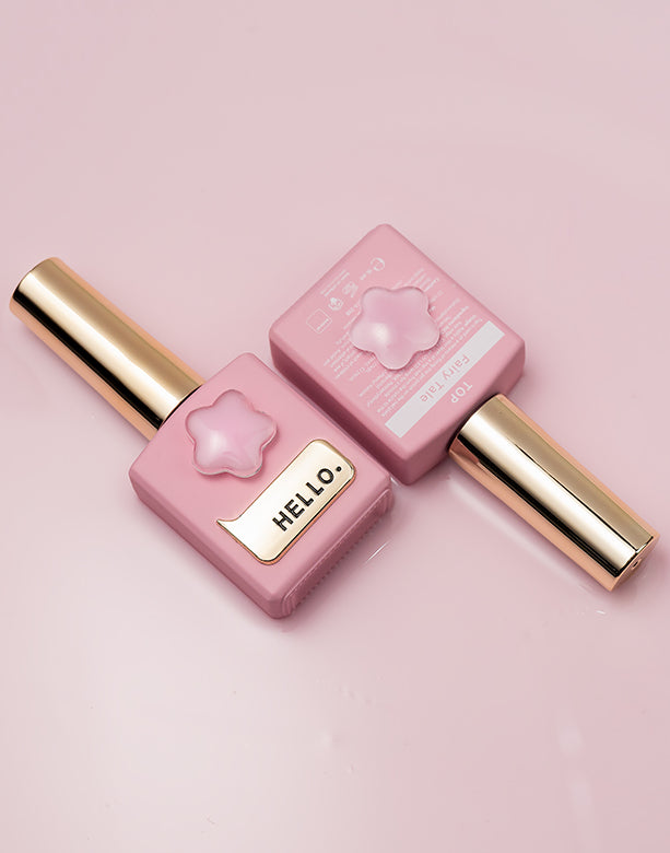 HEYLOVE. "Fairy Tale" Top coat, Pink, 15 ml, pink top coat without sticky layer