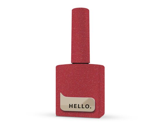 HELLO. Reflective Gel Polish, INFRARED, 15 ml, gel polish, red with silver light particles