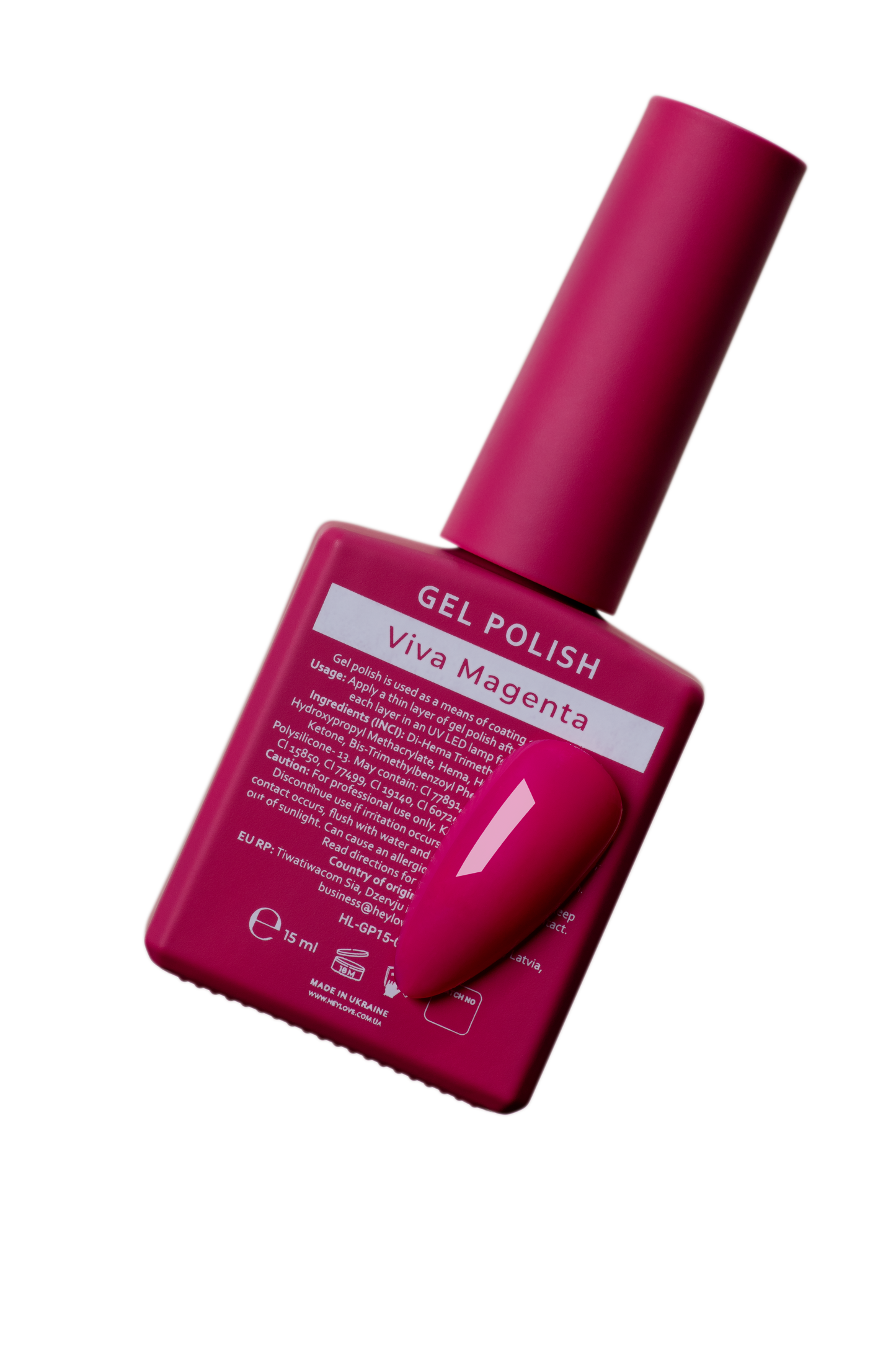 HEYLOVE. GEL POLISH, VIVA MAGENTA, 15 ML