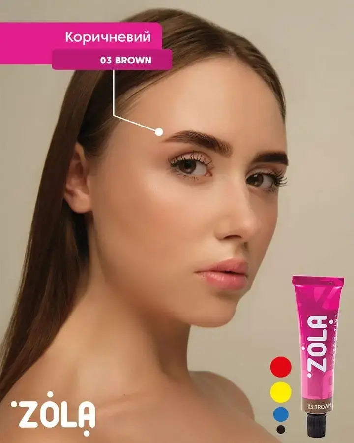 03 Brown Eyebrow tint with collagen ZOLA Eyebrow Tint, 15 ml / TUBE