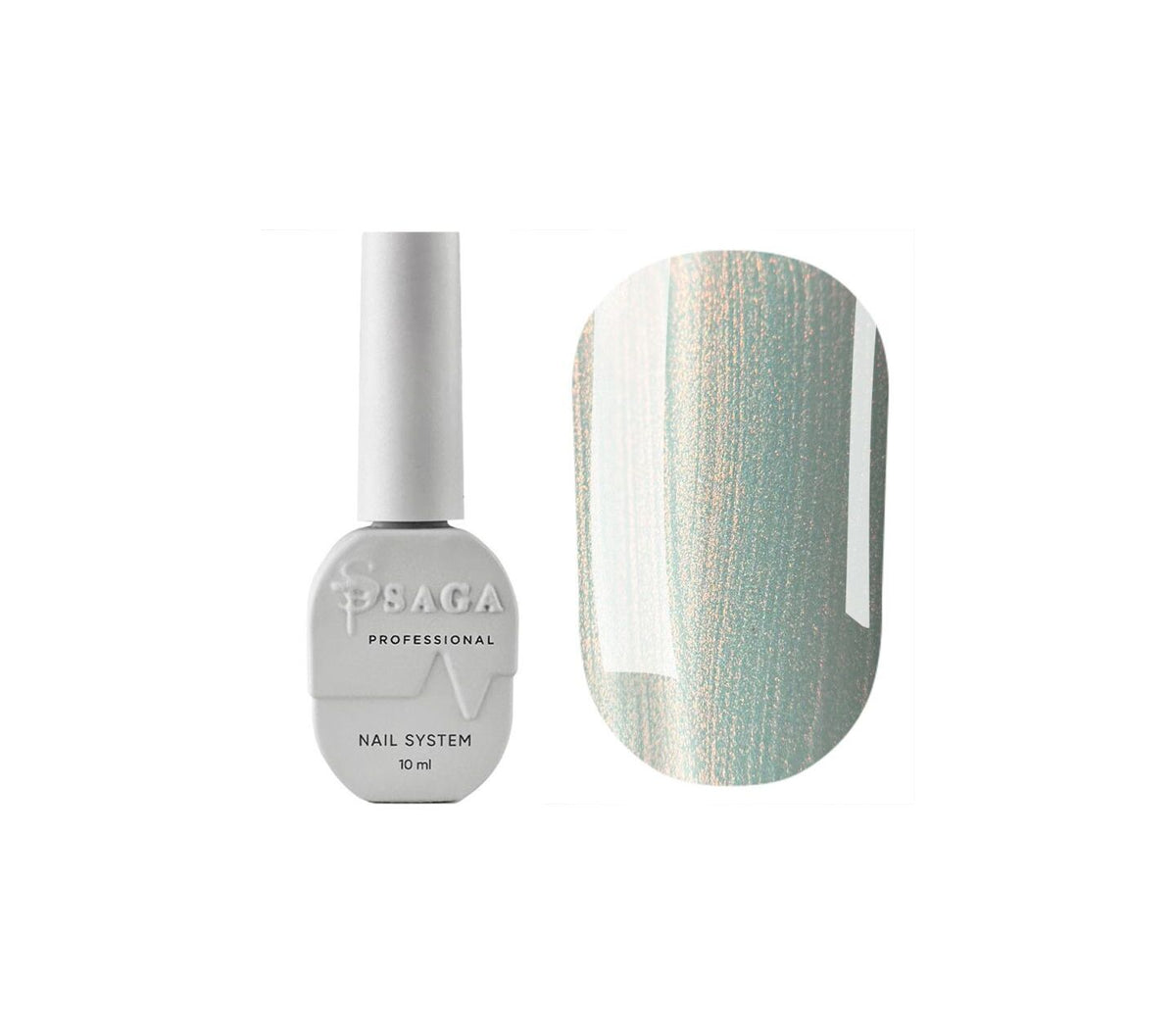SAGA. Cat's Eye Gel Polish "Silk Cat", #04, 10 ml. Cat's Eye gel polish with pearl shimmer