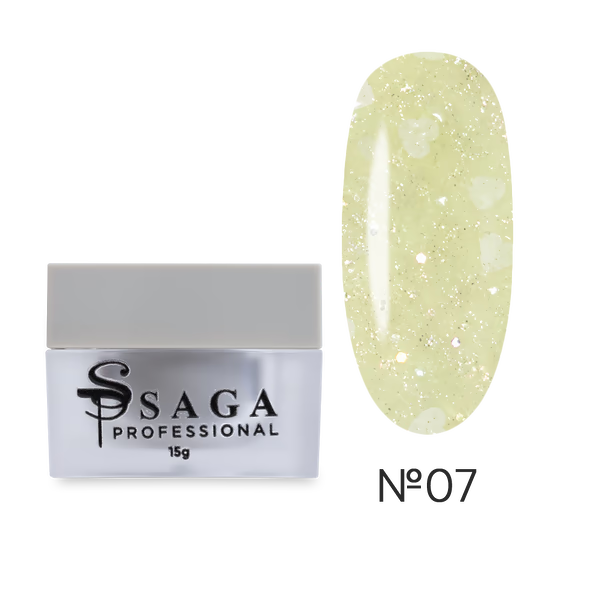 Gel for extensions SAGA Professional Builder Gel Heart yellow No. 07 15 ml