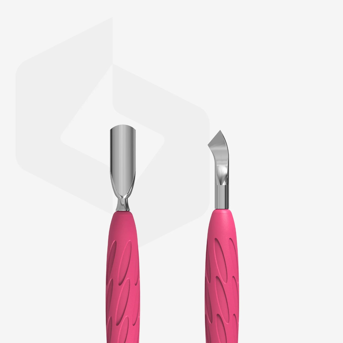 Manicure Pusher Gummy With Silicone Handle UNIQ 10 TYPE 4.2 (Rounded Narrow Pusher And Bent Blade)