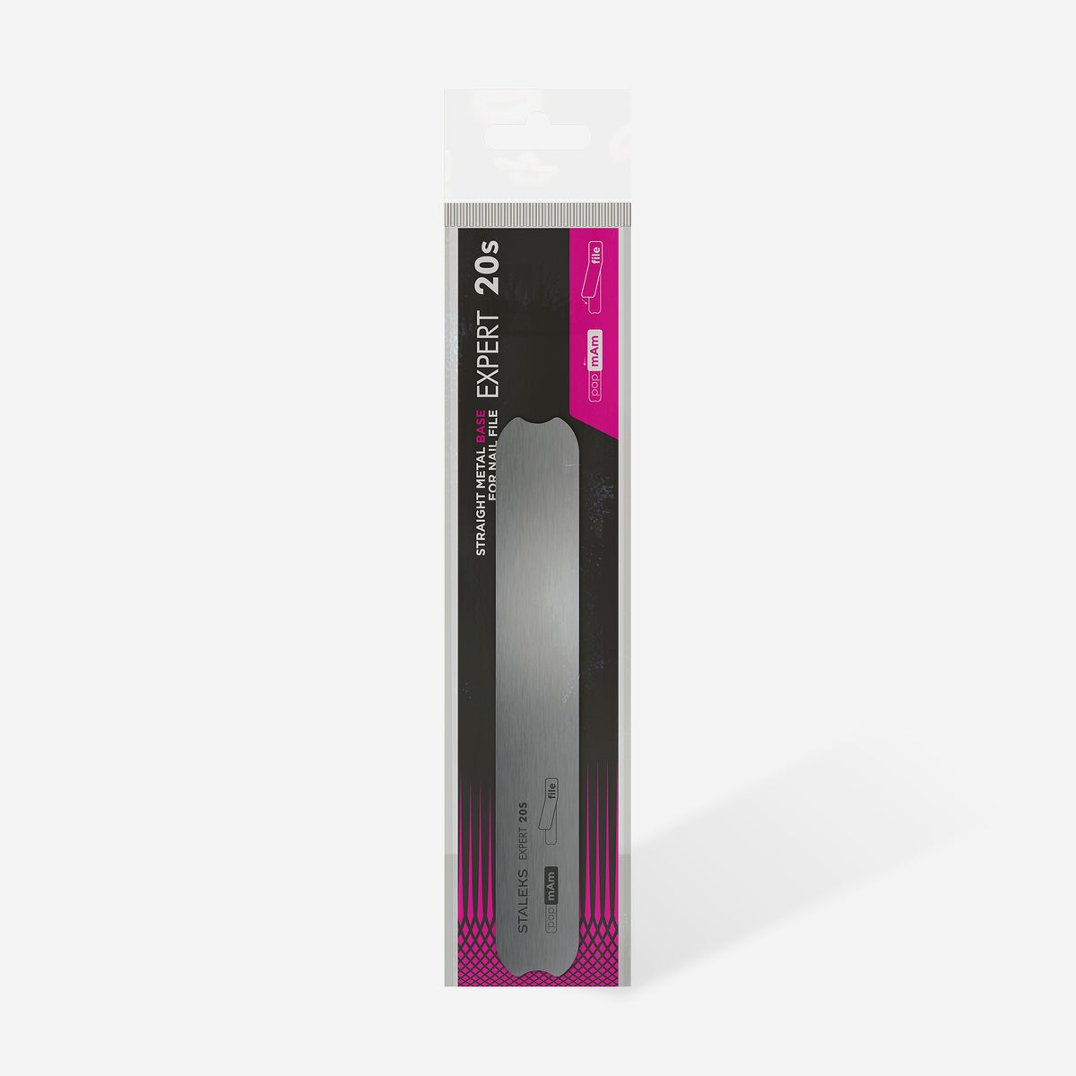 Straight metal base for nail file EXPERT 20s (130 mm)
