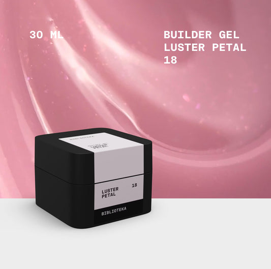 BIBLIOTEKA BUILDER GEL № 18 PETAL LUSTER – SOFT PINK WITH SHIMMER, 30 ML.