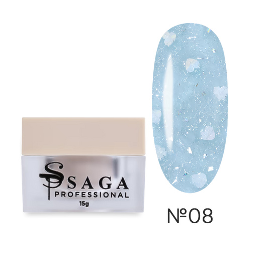 Gel for extensions SAGA Professional Builder Gel Heart blue No. 08 15 ml