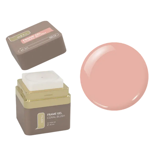 HEYLOVE. FRAME BUILDER GEL, CORAL BLUSH, 30 ML, UNIVERSAL EXTENSION GEL, BEIGE-PEACH
