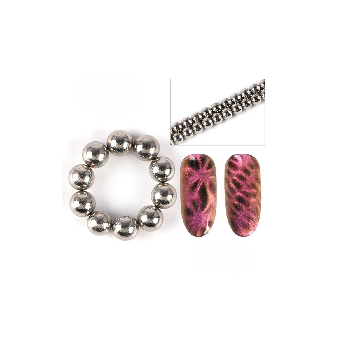 SAGA. Magnet for Gel Polish Cat's eye, 4 mm x 12 pcs. Large RING magnet for "cat's eye"