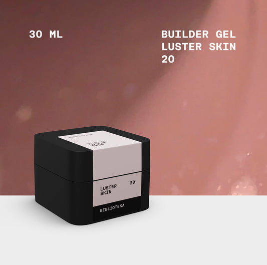 BIBLIOTEKA BUILDER GEL № 20 SKIN LUSTER – WARM BEIGE WITH SHIMMER, 30 ML.