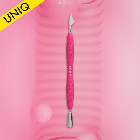 Manicure Pusher Gummy With Silicone Handle UNIQ 10 TYPE 3 (Rounded Narrow Pusher And Cleaner)