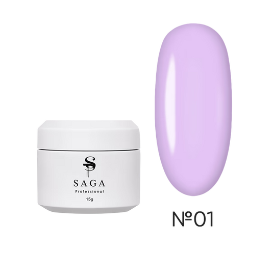 Gel for extensions SAGA Professional Builder Gel Veil Summer lavender No. 01 15 ml