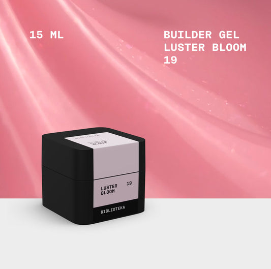 BIBLIOTEKA BUILDER GEL № 19 BLOOM LUSTER – PINK WITH SHIMMER, 15 ML.