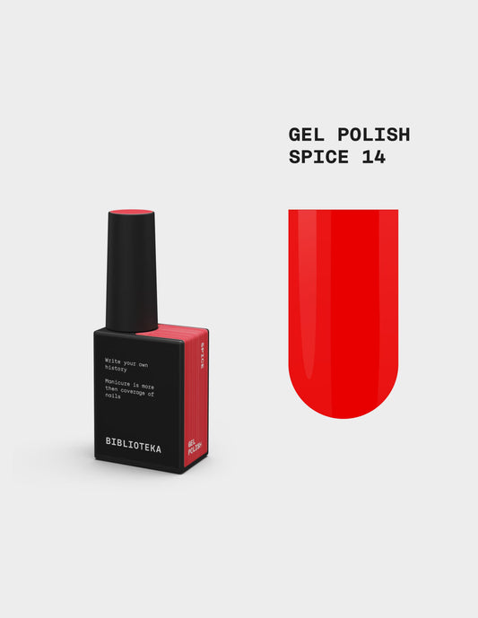 BIBLIOTEKA GEL POLISH № 14 SPICE – RED, 10 ML
