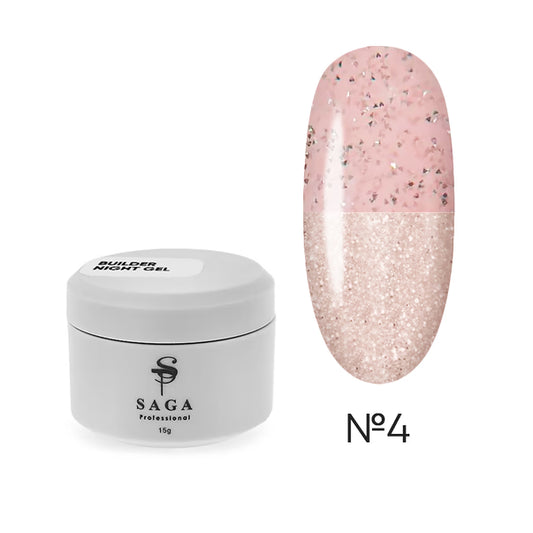 Saga Professional Gel for increasing (saga) Builder Night Gel Lighting beige No. 4 15 ml