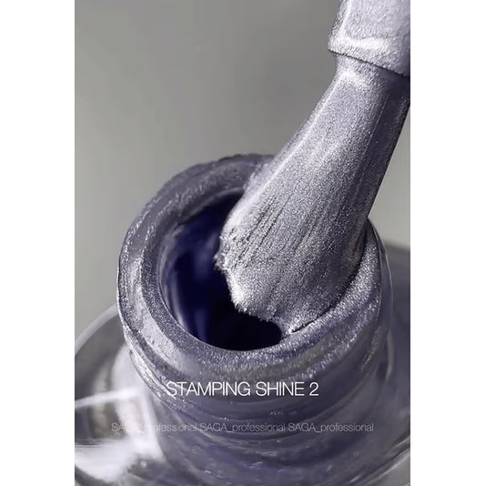 SAGA. Stamping nail polish, 02 , Blue Shine, 8 ml