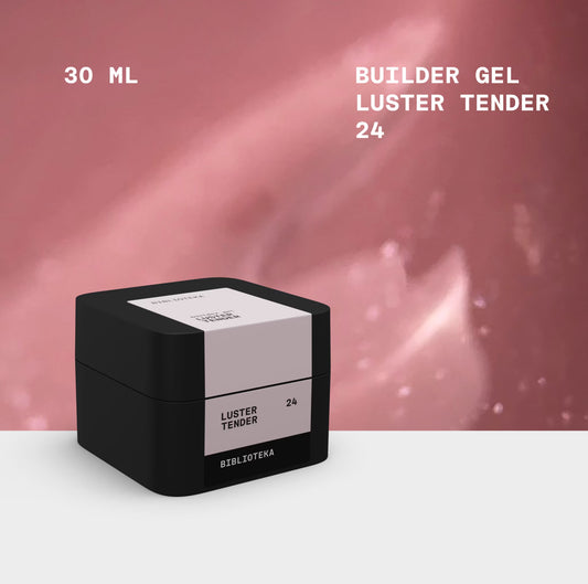 BIBLIOTEKA BUILDER GEL № 24 LUSTER TENDER – SOFT WITH SHIMMER, 30 ML.