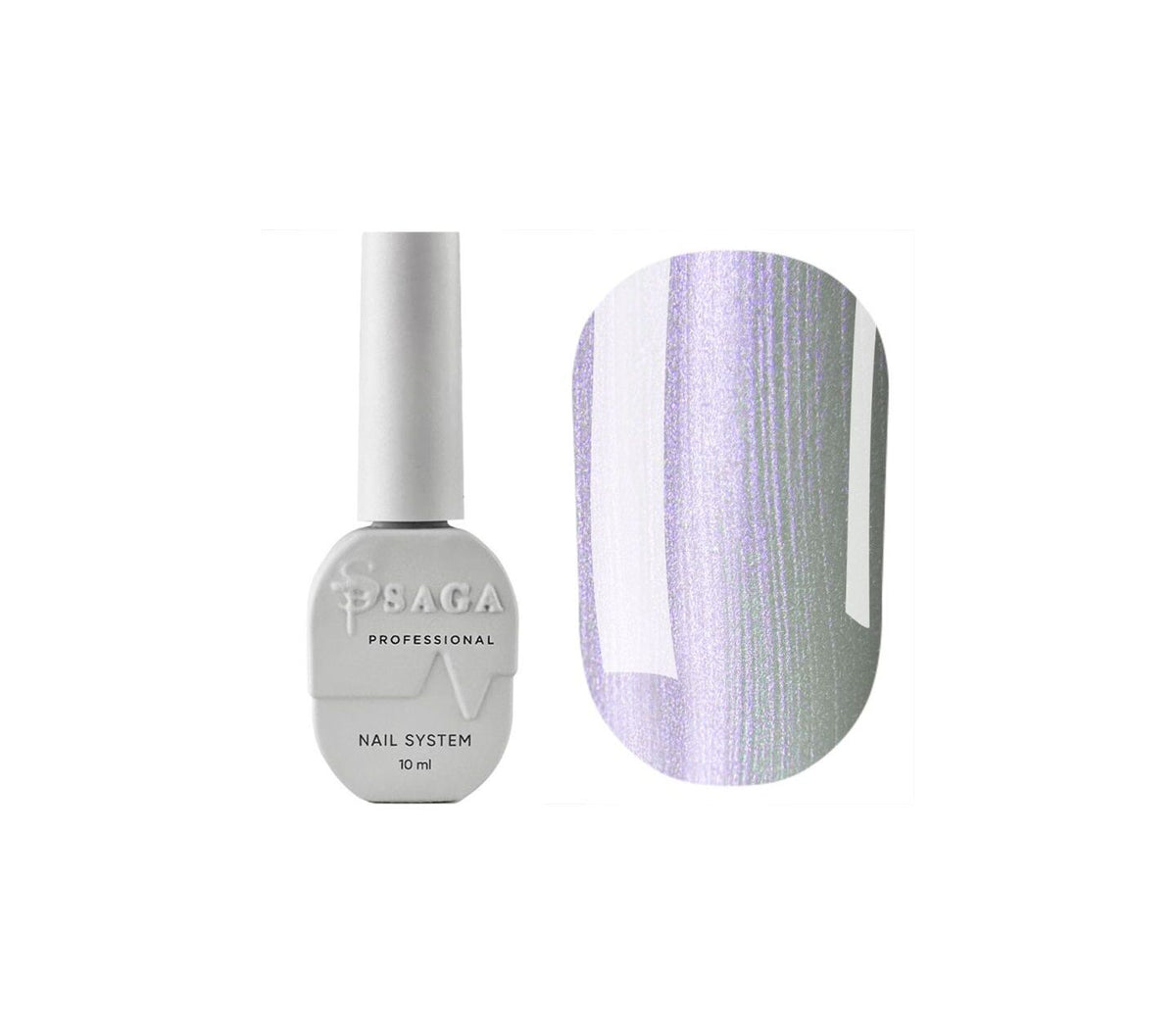 SAGA. Cat's Eye Gel Polish "Silk Cat", #01, 10 ml. Gel Polish "Cat's Eye" with Pearlescent
