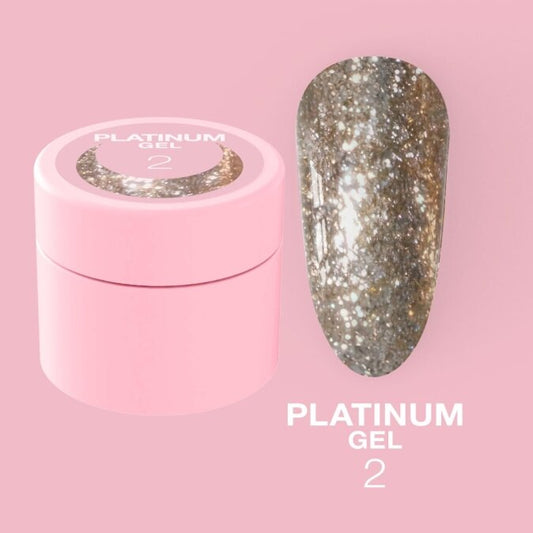 Glitter for nails Platinum Gel No. 2 5ml