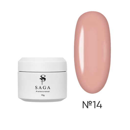 Gel for extensions SAGA Professional Builder Gel Veil Summer peach No. 14 15 ml