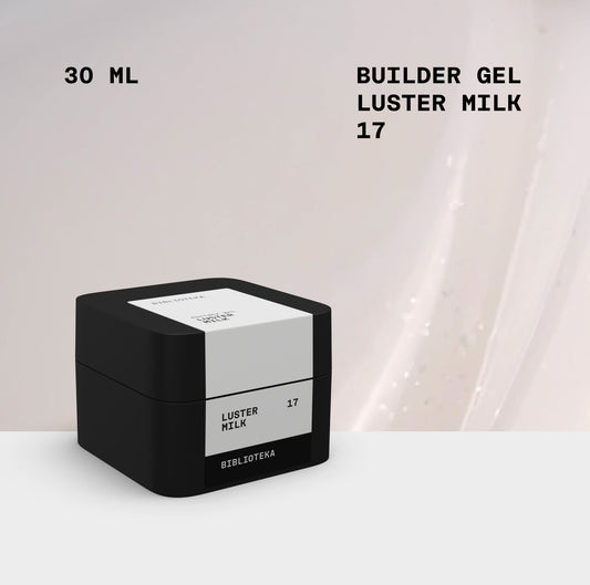 BIBLIOTEKA BUILDER GEL № 17 MILK LUSTER – MILKY WITH SHIMMER, 30 ML.