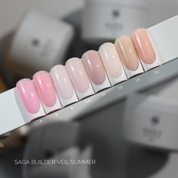 Gel for extensions SAGA Professional Builder Gel Veil Summer peach No. 14 15 ml