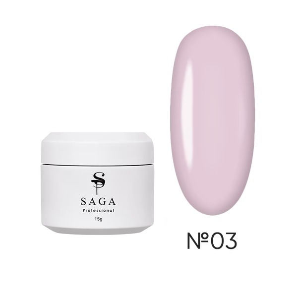 Gel for extensions SAGA Professional Builder Gel Veil Summer pink-beige No. 03 15 ml