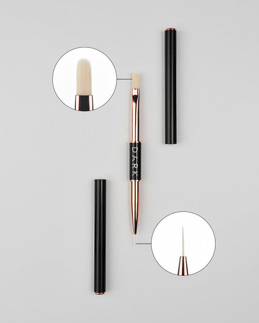 DARK DOUBLE-SIDED BRUSH BLACK MATTE ( LINER 10 MM + GEL 12 MM )