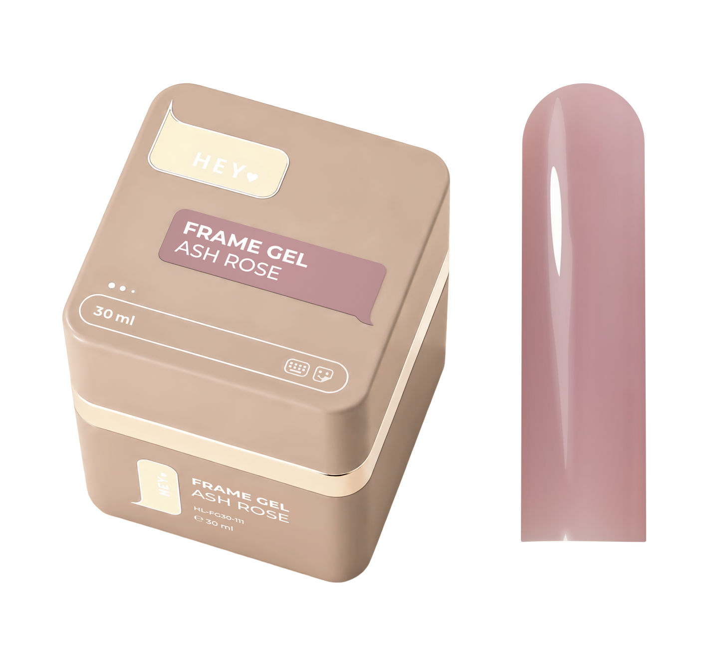 HEYLOVE. Frame builder Gel with Pump, ASH ROSE, 30 ml.