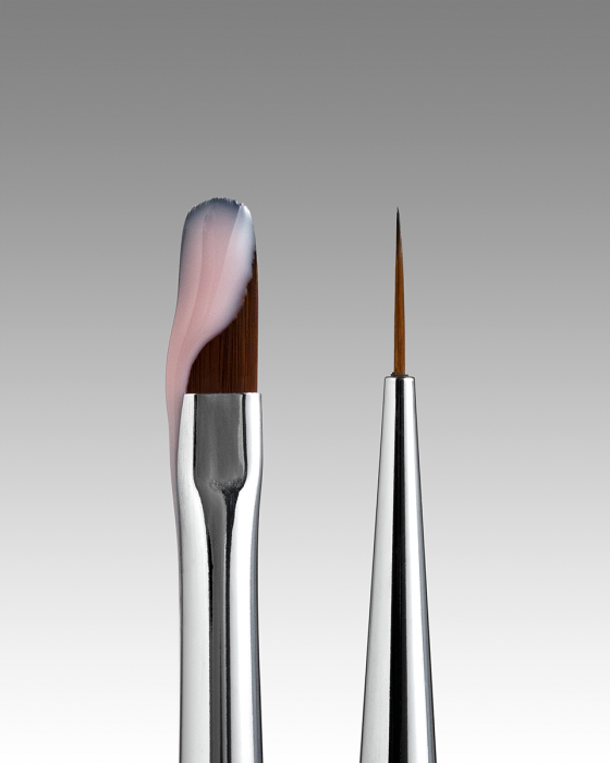 DARK DOUBLE-SIDED BRUSH (LINER 10 MM + ROUNDED GEL 12 MM) (UPDATED DESIGN)
