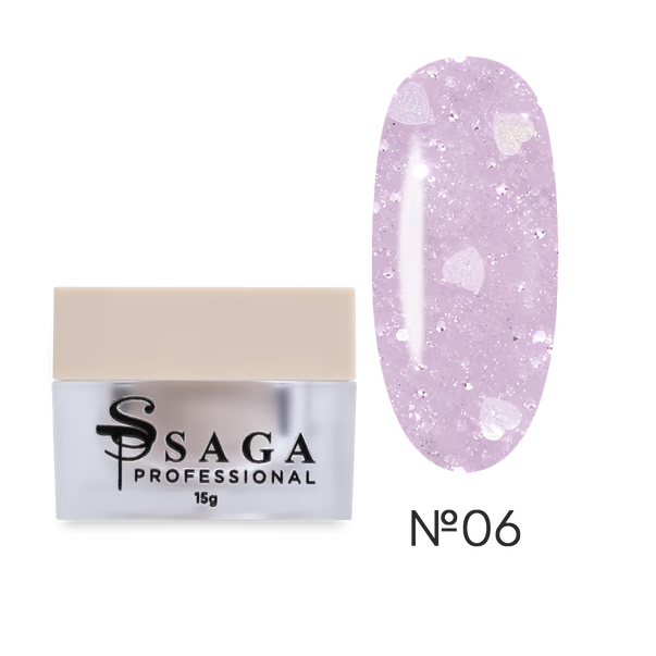 Gel for extensions SAGA Professional Builder Gel Heart lilac No. 06 15 ml