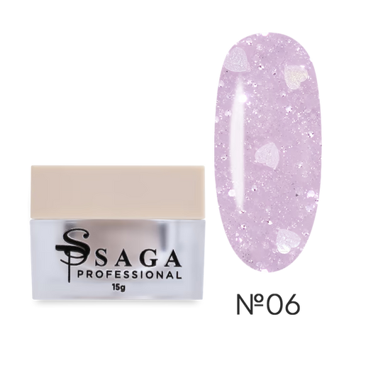Gel for extensions SAGA Professional Builder Gel Heart lilac No. 06 15 ml