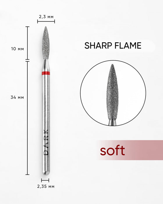 DARK Sharp Half-Flame Drill Bit 2.3x10 mm (Red)