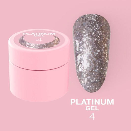 Glitter for nails Platinum Gel No. 4 5ml
