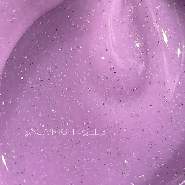 Saga Professional Gel for increasing (saga) Builder Night Gel Lighting Lilac No. 3 15 ml