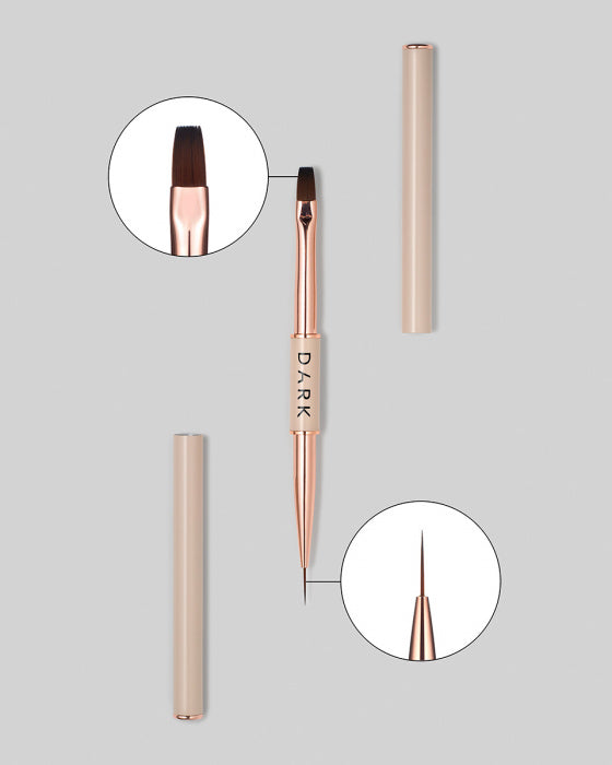 DARK DOUBLE-SIDED BRUSH BEIGE (LINER 11 MM + FLAT SQUARE GEL 9 MM)
