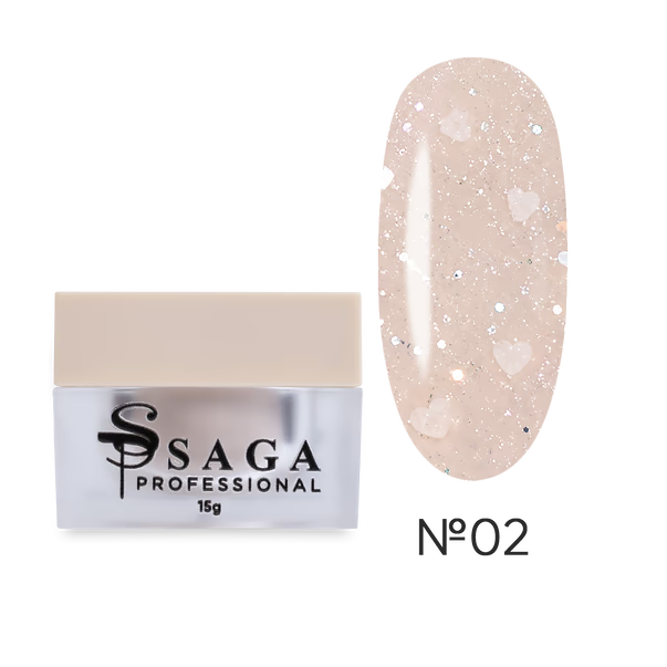 Gel for extensions SAGA Professional Builder Gel Heart beige No. 02 15 ml