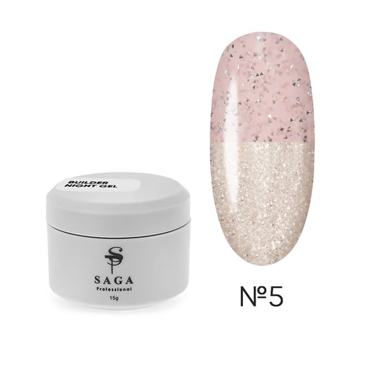 Saga Professional Heling Gel (Saga) Builder Night Gel Lighting beige No. 5 15 ml